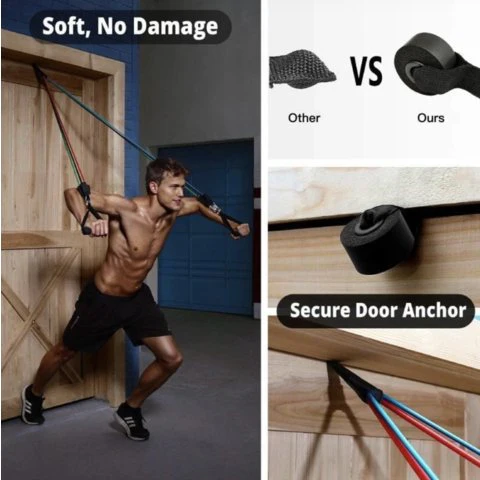 11 pcs Resistance Bands Set (with handles, door anchor, and ankle straps) - Image 5
